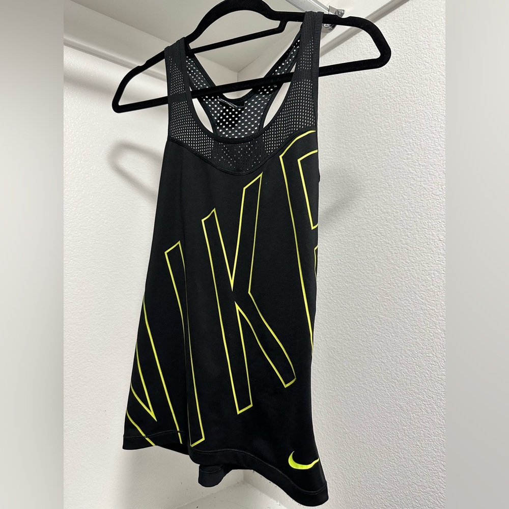Nike Black Tank Top with Yellow Accents